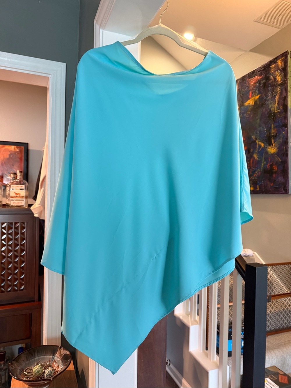 Grecian One Shoulder Beauty 
Aqua Asymmetrical Dress